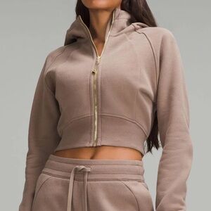 Lululemon mauve brown cropped Zip-Up Hoodie